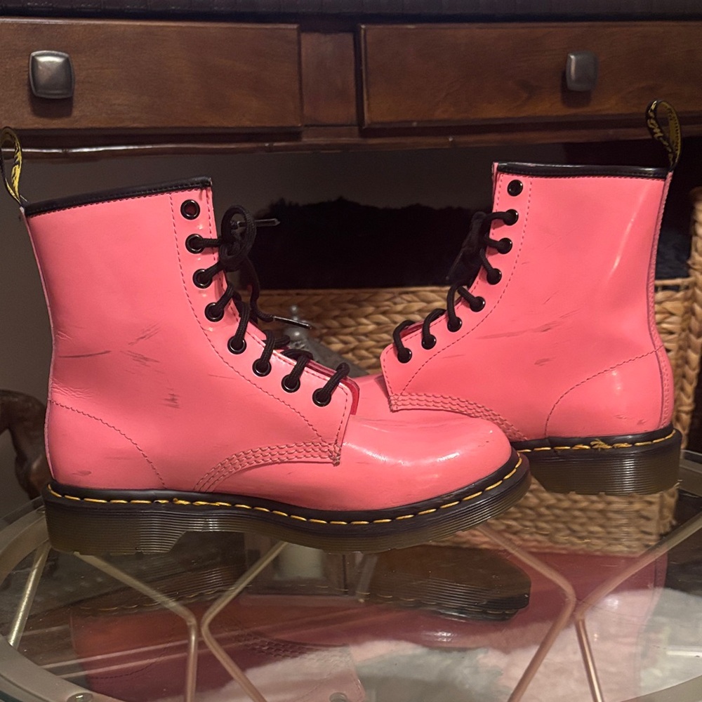 Dr. Martens AIR WAIR Pink Combat Boots - Picture 5 of 9